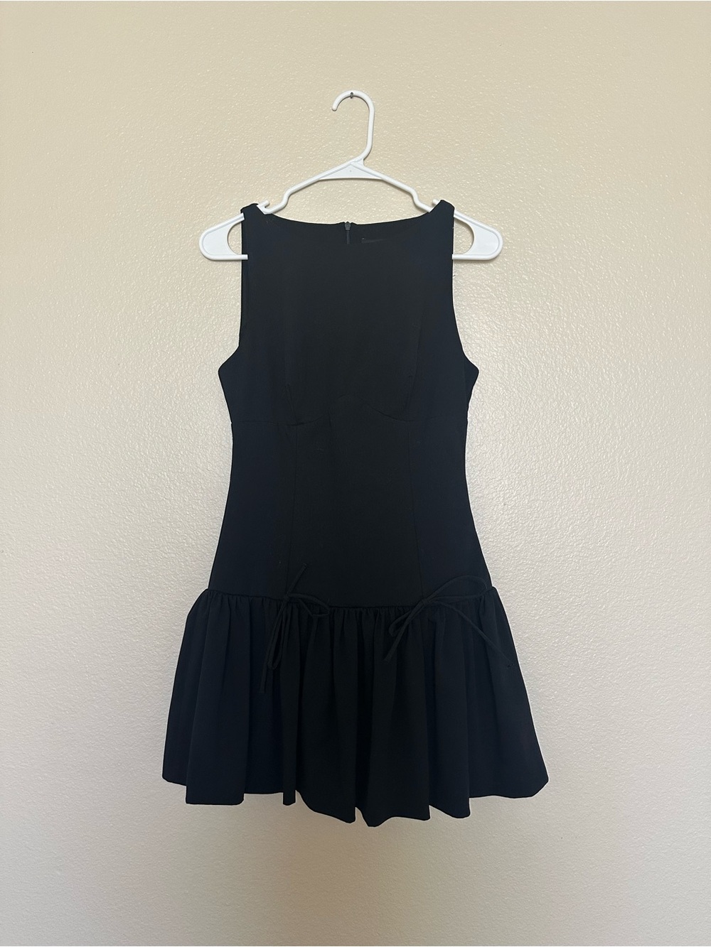 Zara Classic Black Sleeveless Drop-Waist Mini Dress
